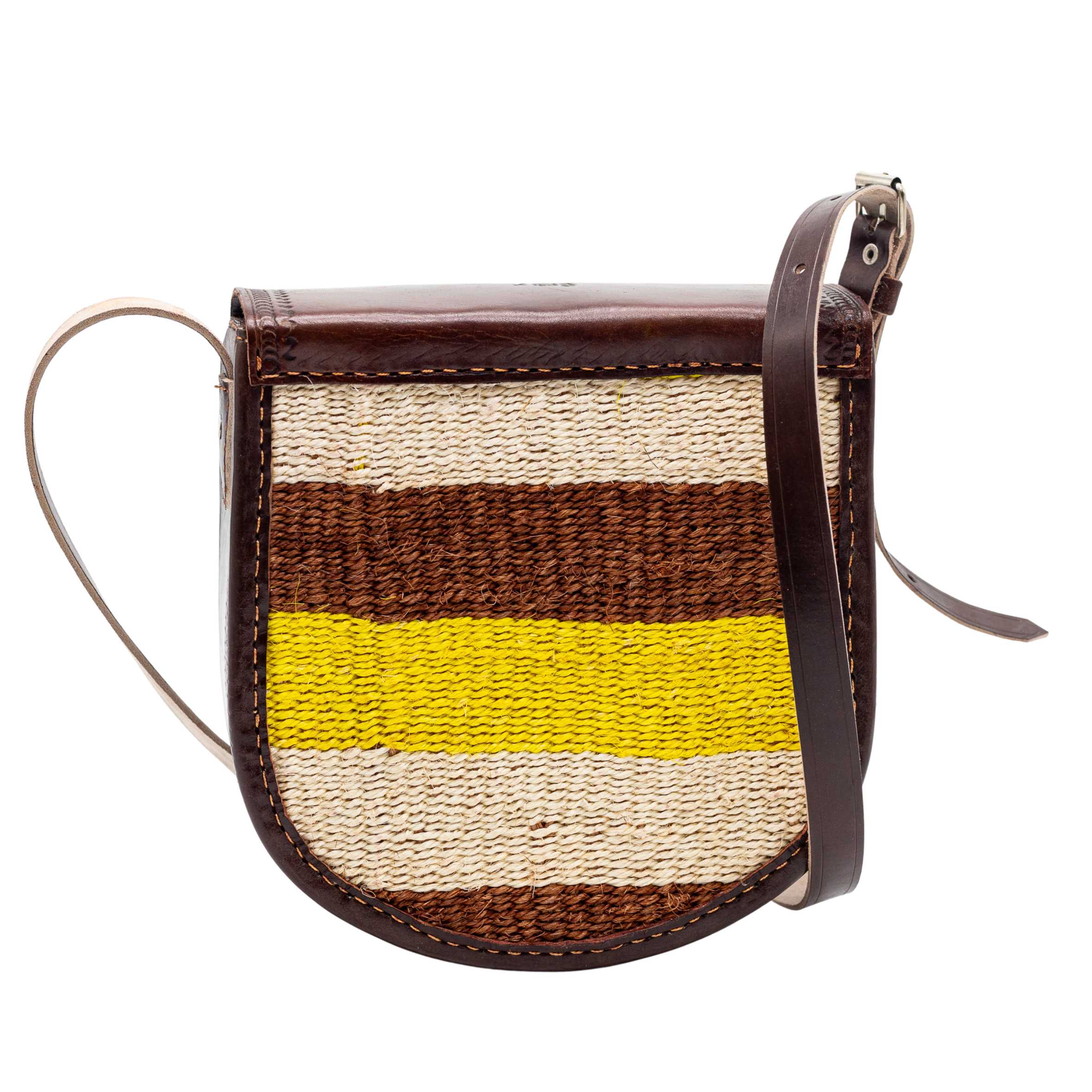 Djibouti Sisal Sling Bag - Handwoven Leather Crossbody