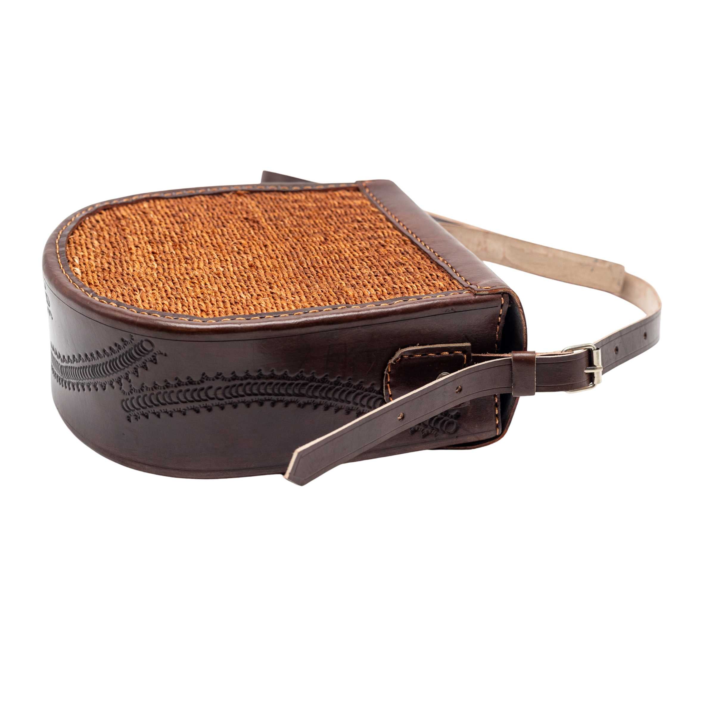 Djibouti Sisal Sling Bag - Handwoven Leather Crossbody