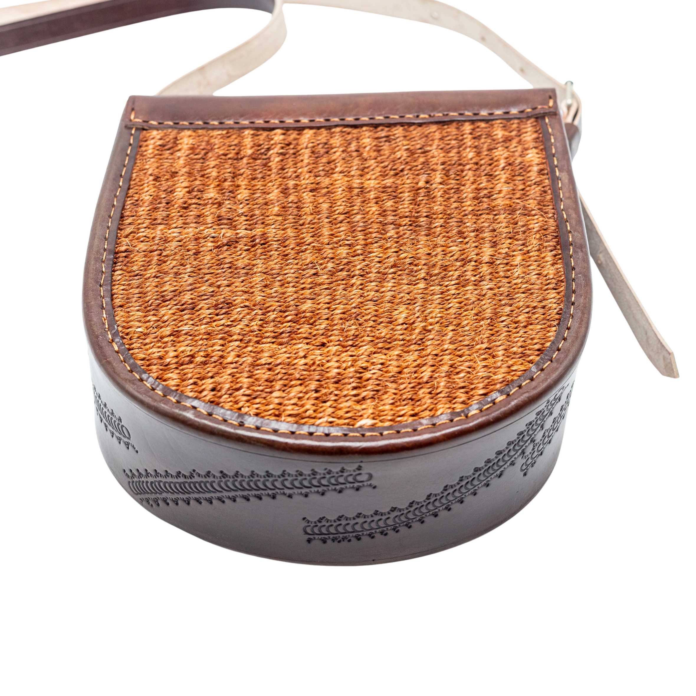 Djibouti Sisal Sling Bag - Handwoven Leather Crossbody