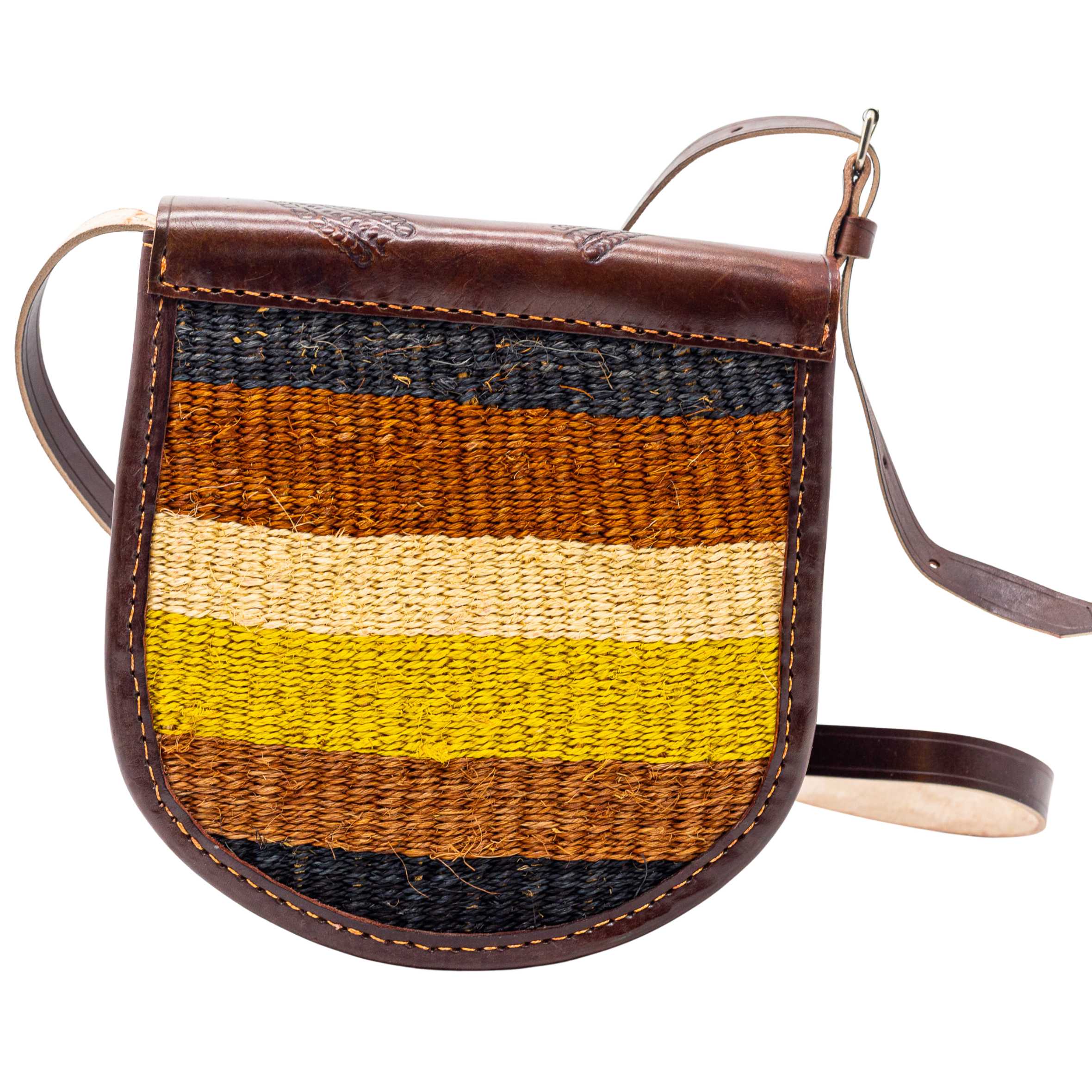 Djibouti Sisal Sling Bag - Handwoven Leather Crossbody