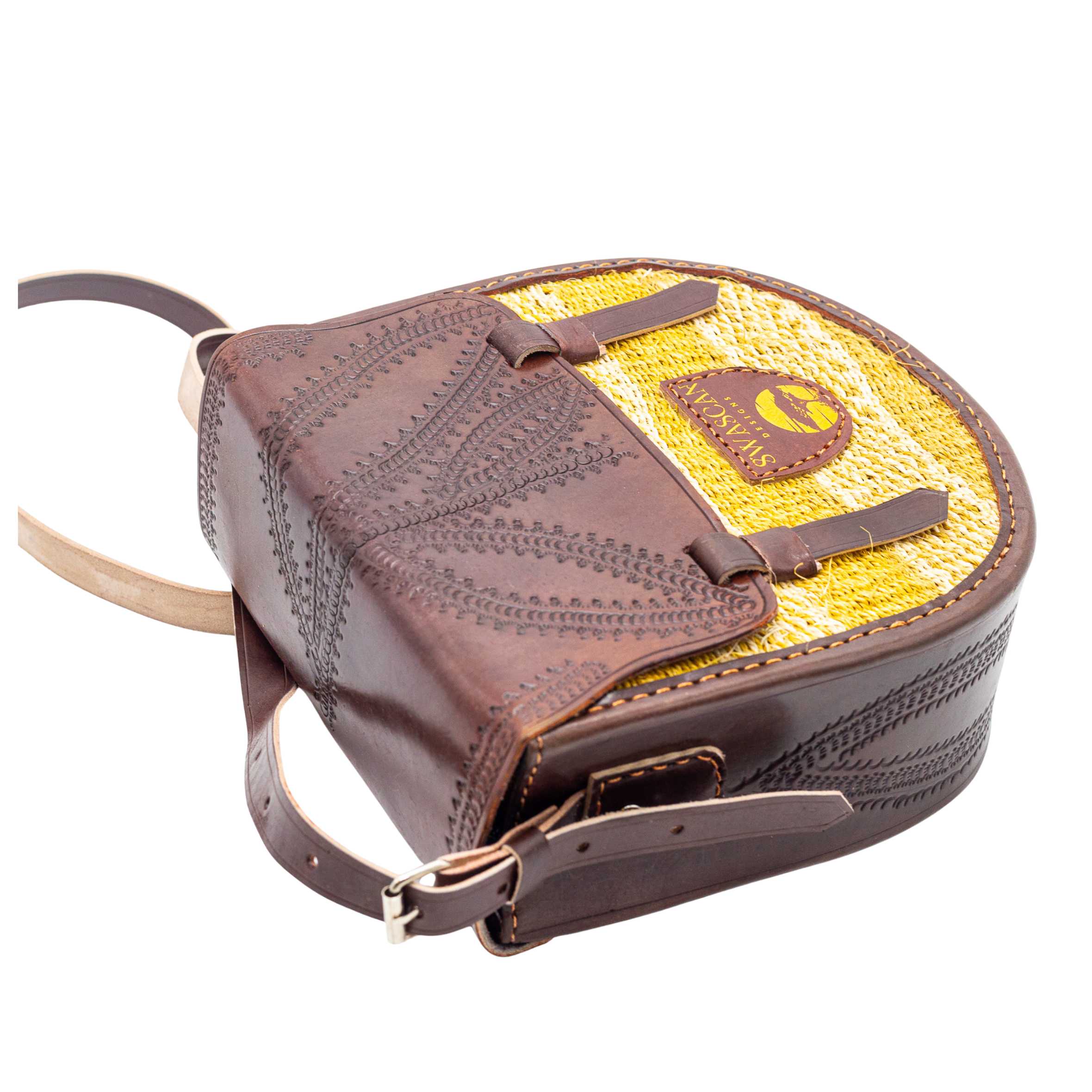 Djibouti Sisal Sling Bag - Handwoven Leather Crossbody