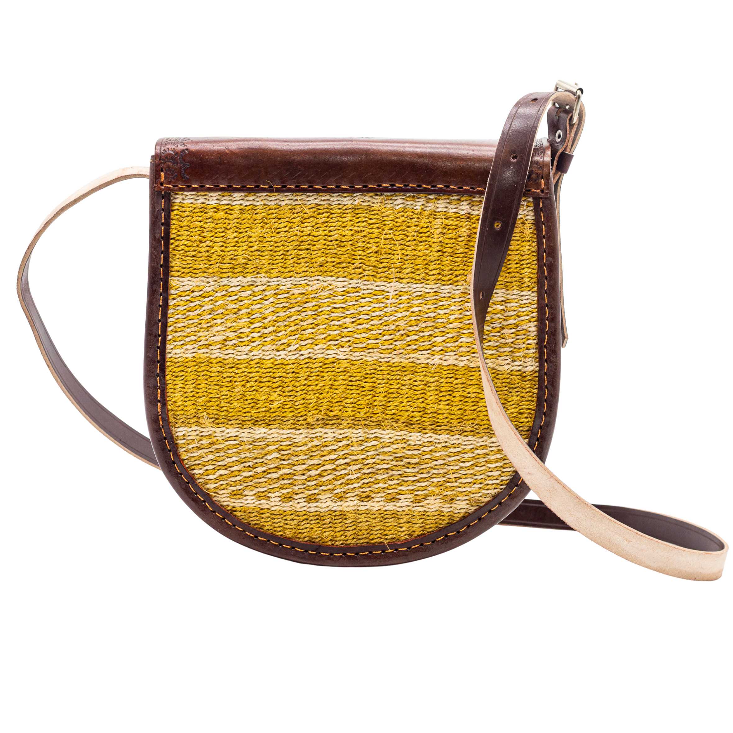 Djibouti Sisal Sling Bag - Handwoven Leather Crossbody