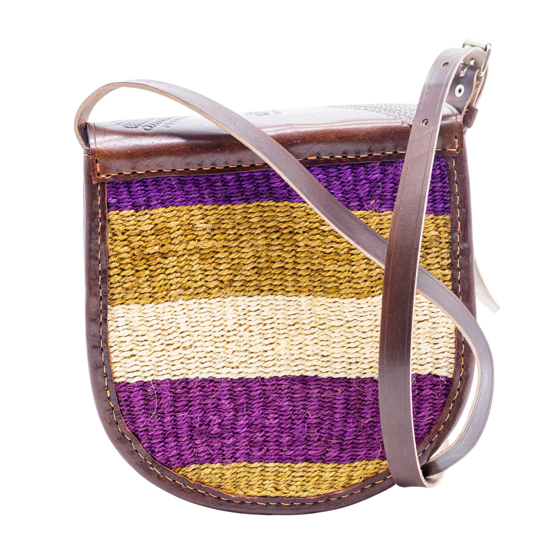 Djibouti Sisal Sling Bag - Handwoven Leather Crossbody
