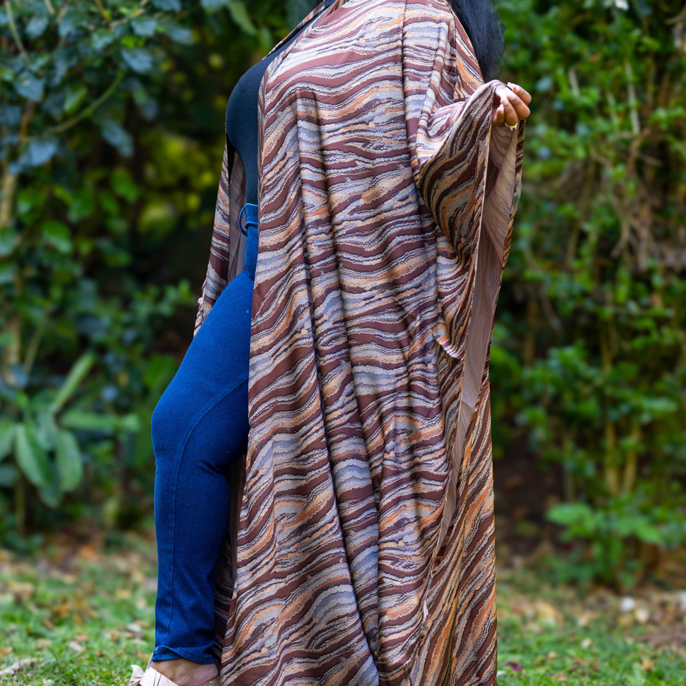 Dune African Kimono - Earth Tone Elegant Loungewear Robe