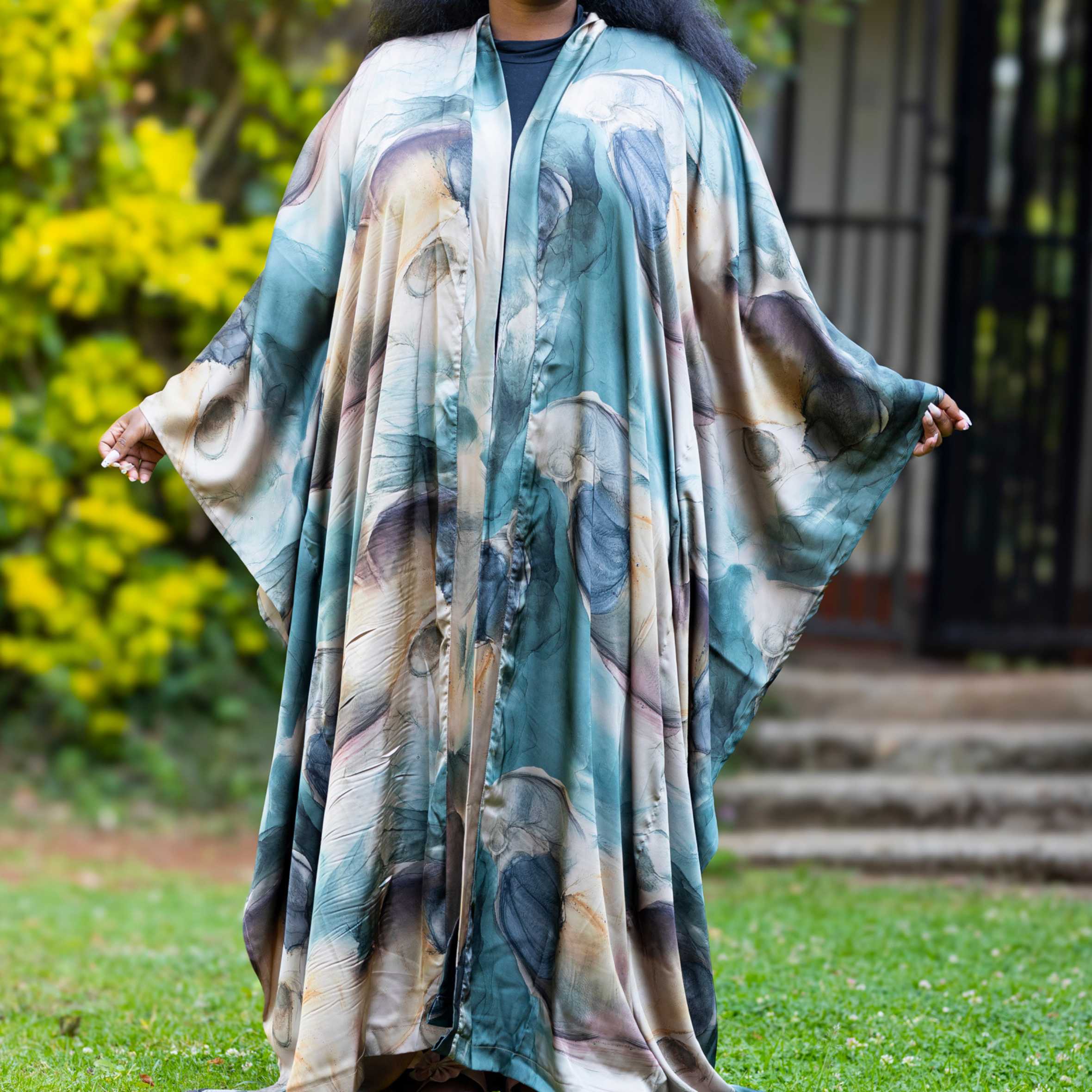 Maji African Kimono - Fluid Print Loungewear Robe