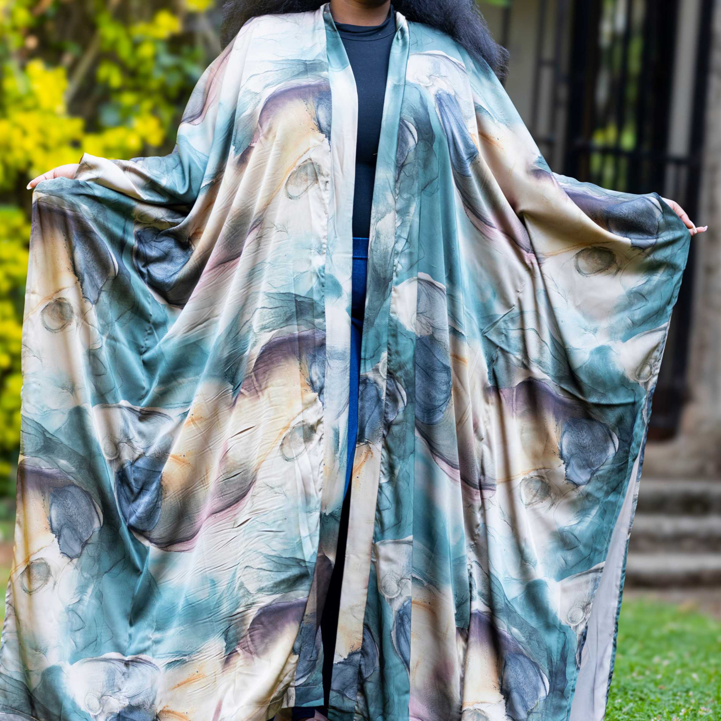 Maji African Kimono - Fluid Print Loungewear Robe