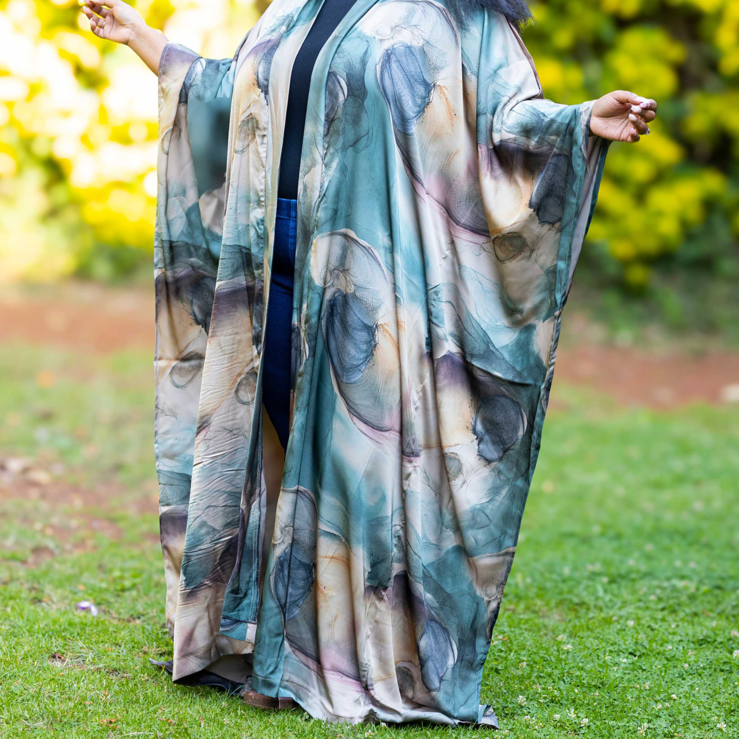 Maji African Kimono - Fluid Print Loungewear Robe