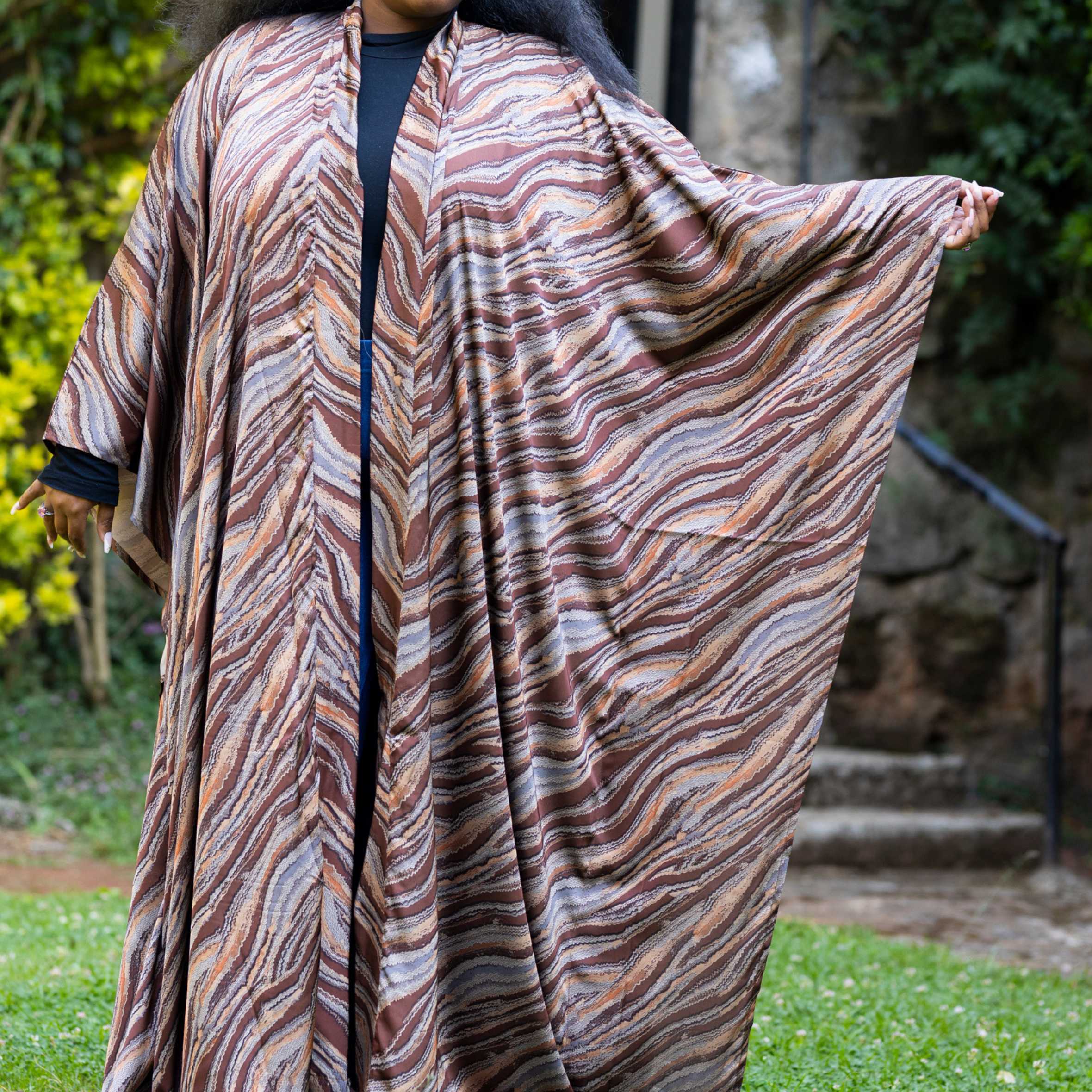 Dune African Kimono - Earth Tone Elegant Loungewear Robe