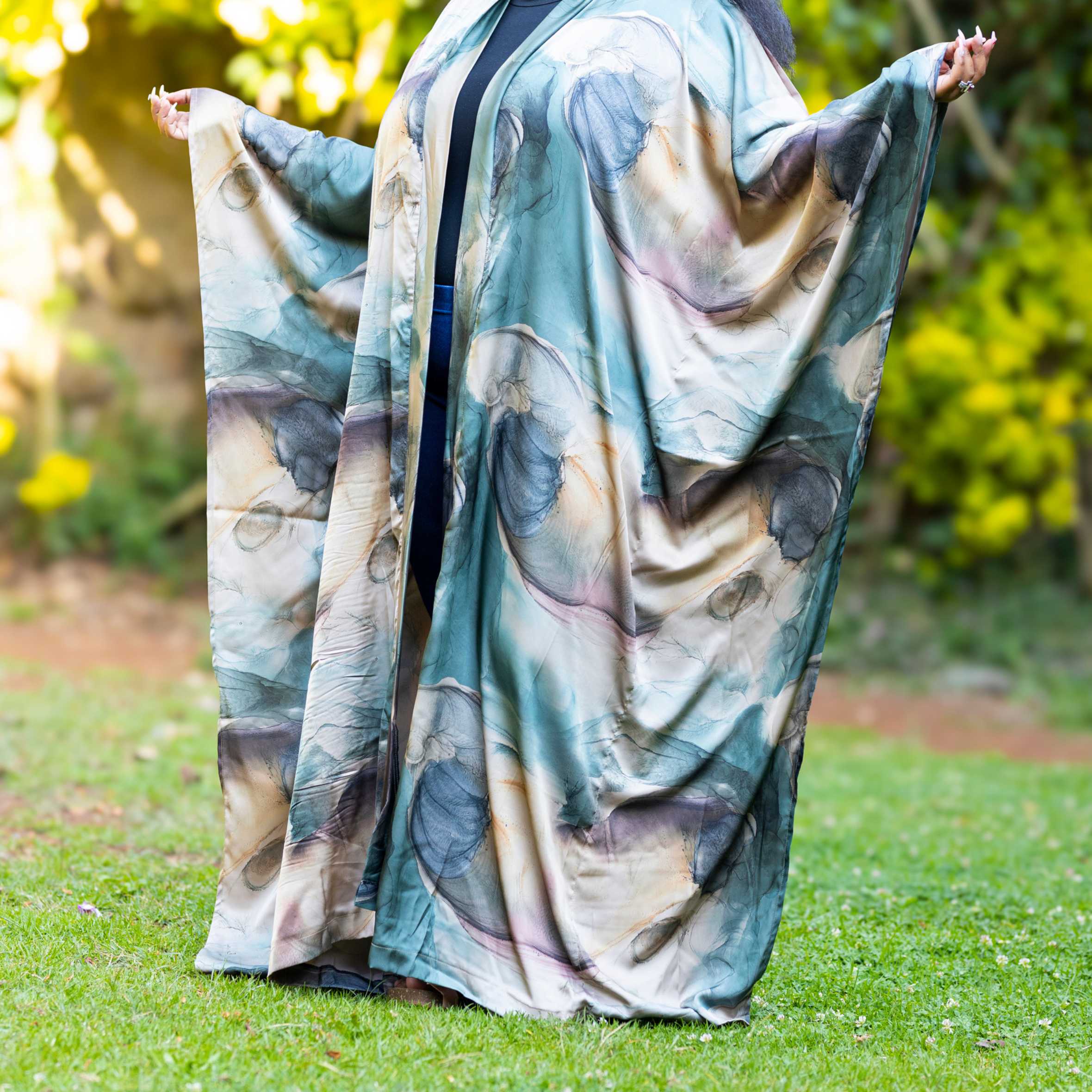 Maji African Kimono - Fluid Print Loungewear Robe
