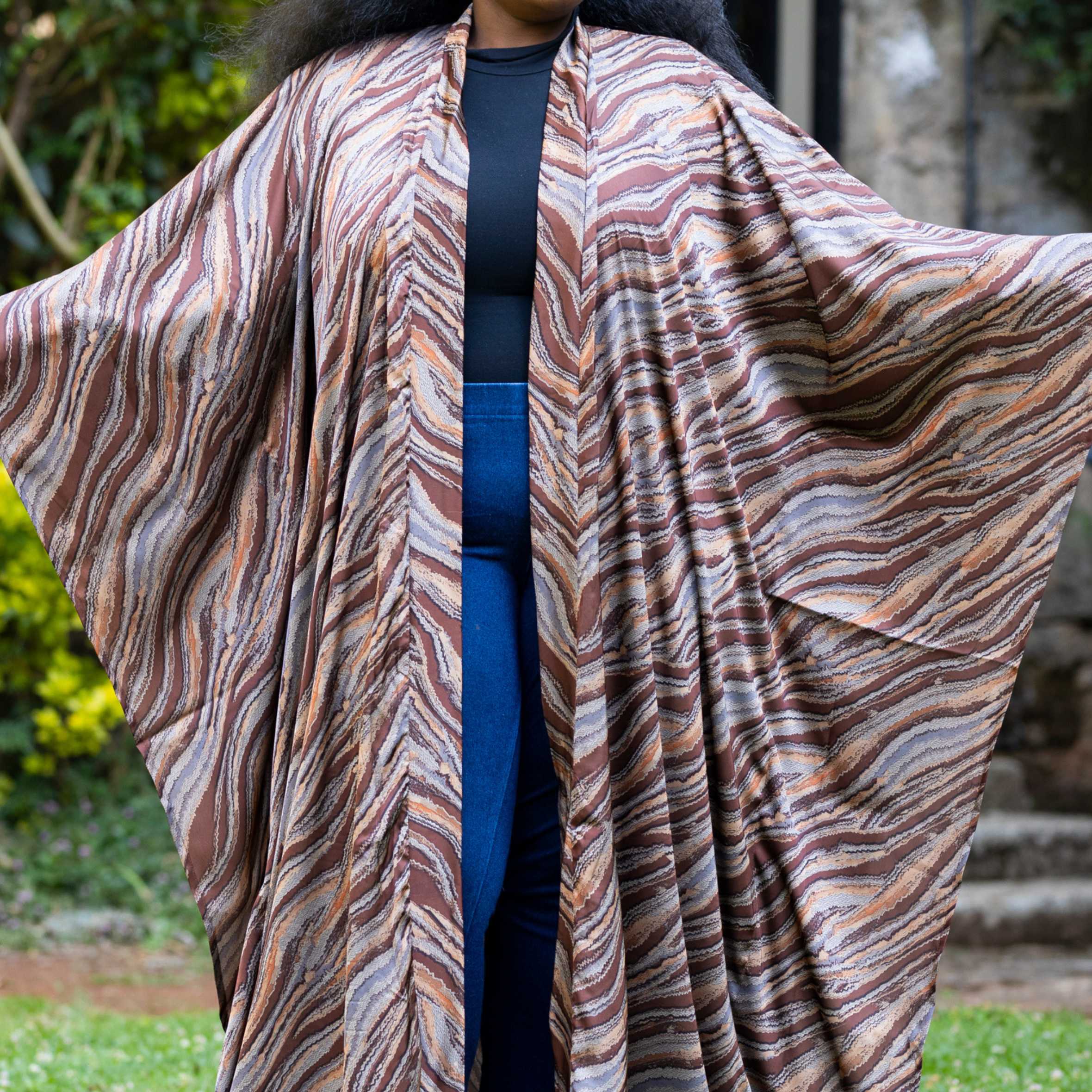 Dune African Kimono - Earth Tone Elegant Loungewear Robe