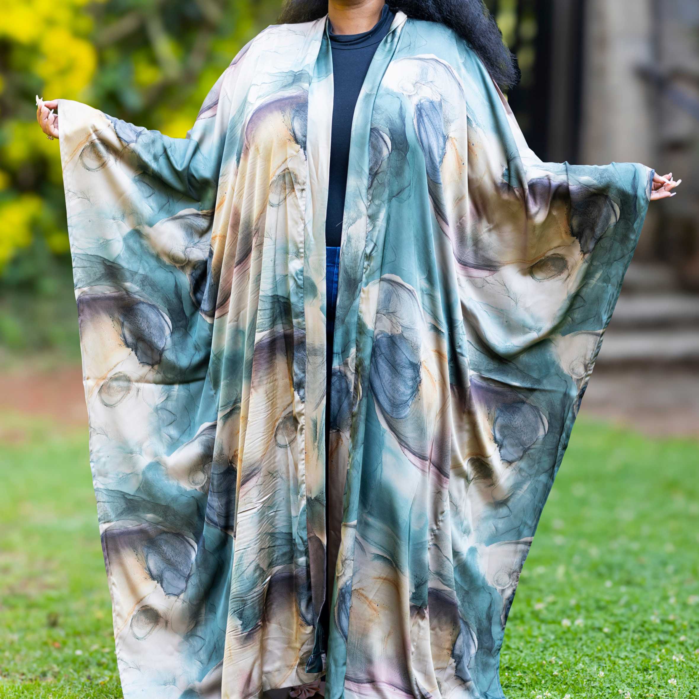 Maji African Kimono - Fluid Print Loungewear Robe