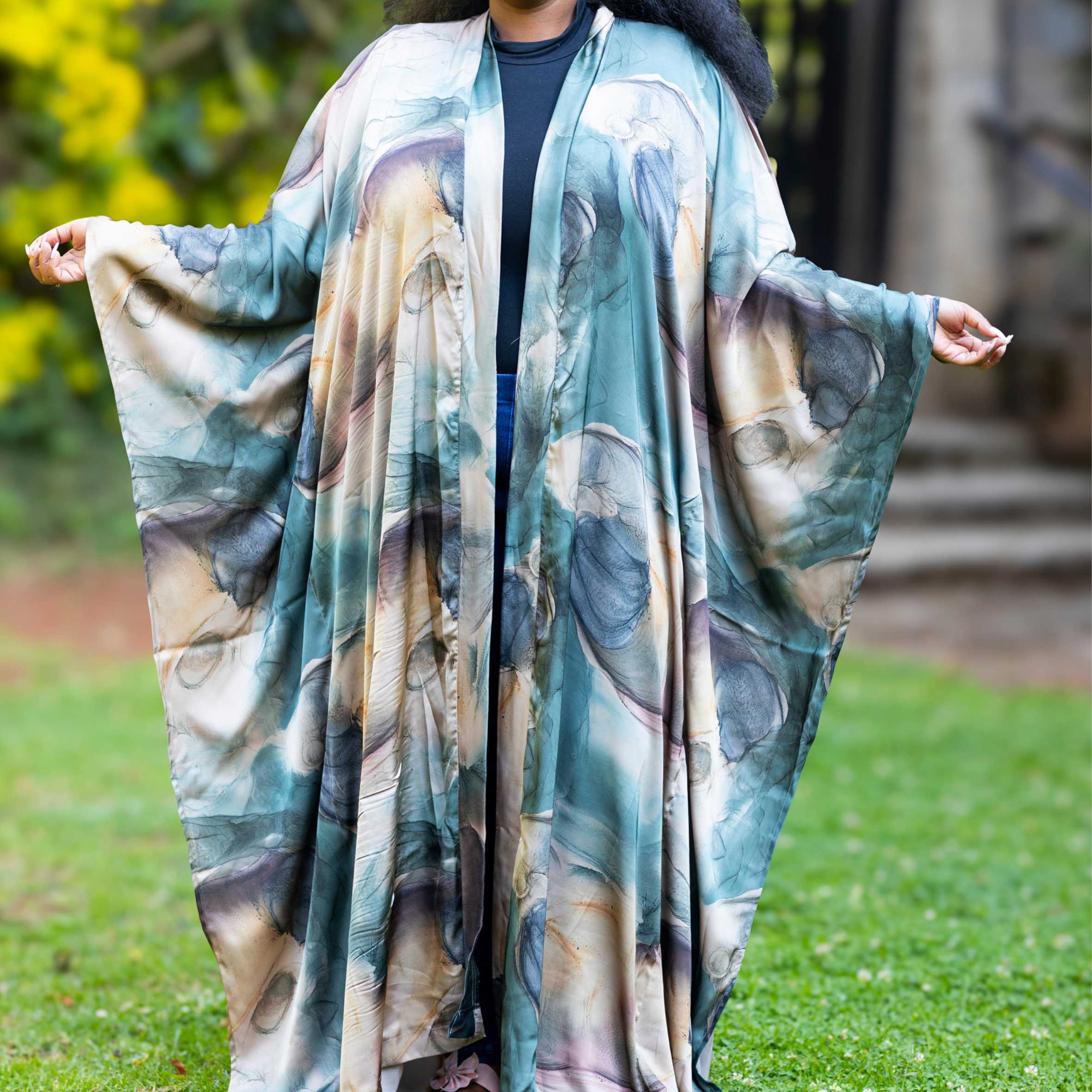 Maji African Kimono - Fluid Print Loungewear Robe