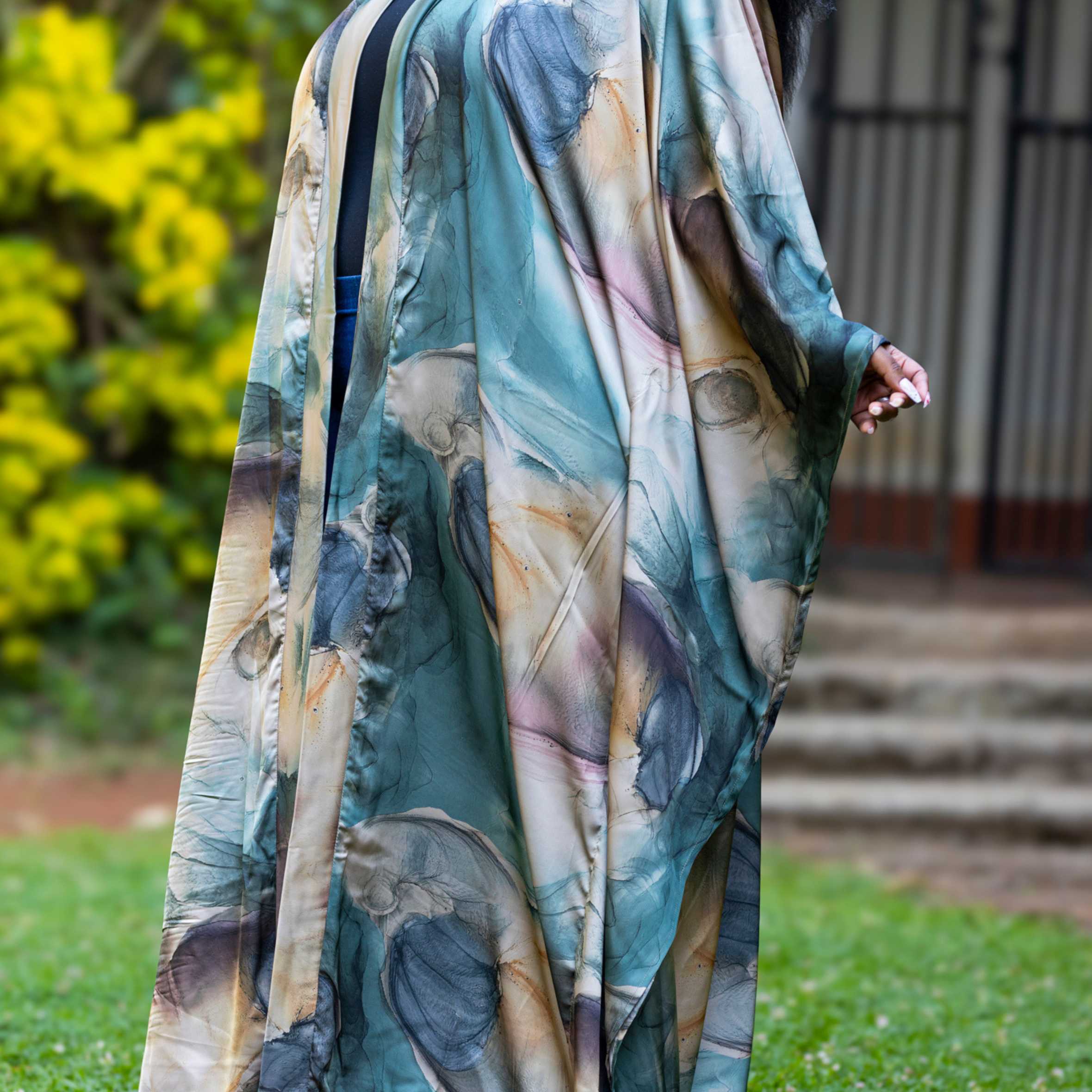 Maji African Kimono - Fluid Print Loungewear Robe