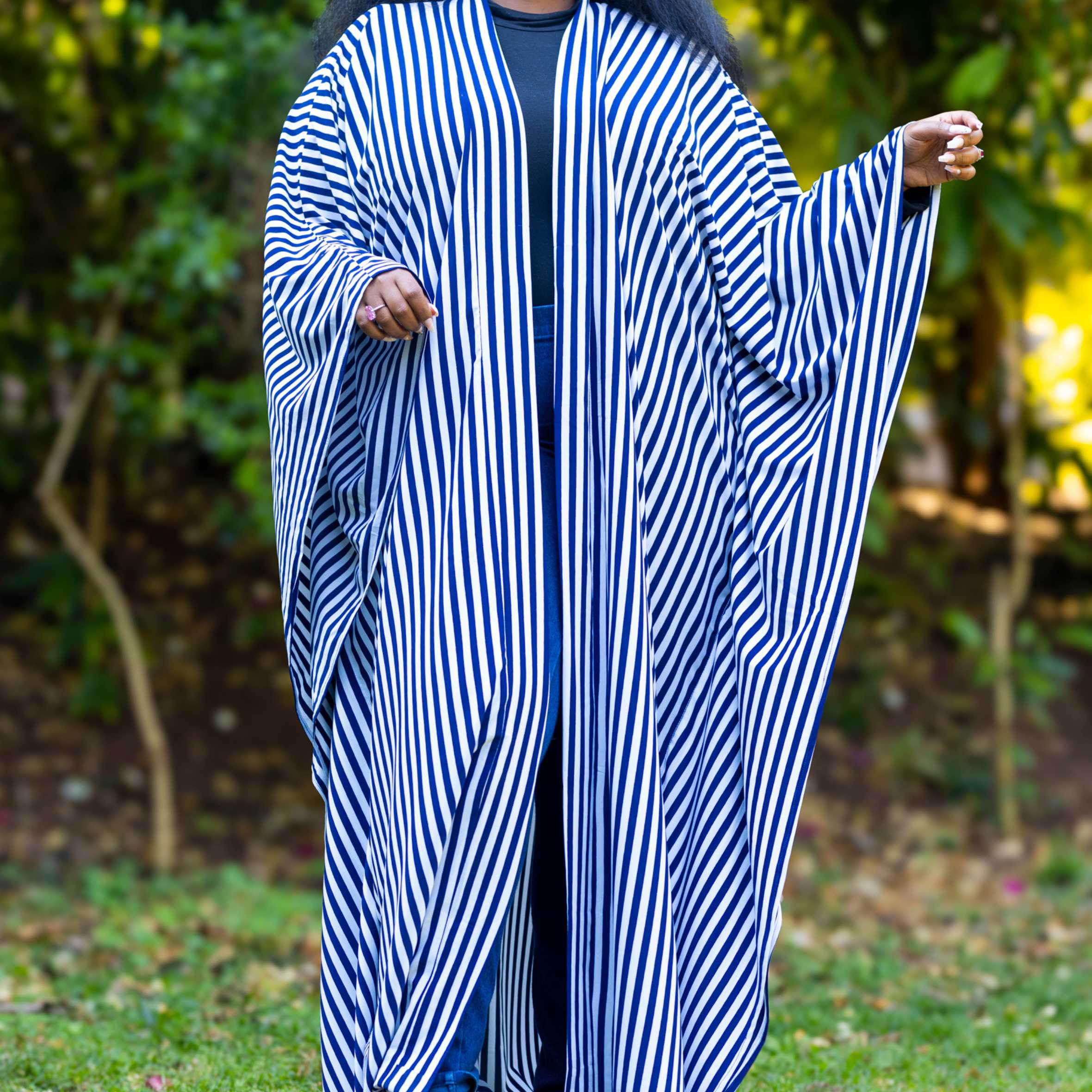 Bahari African Kimono - Bold Striped Loungewear Robe