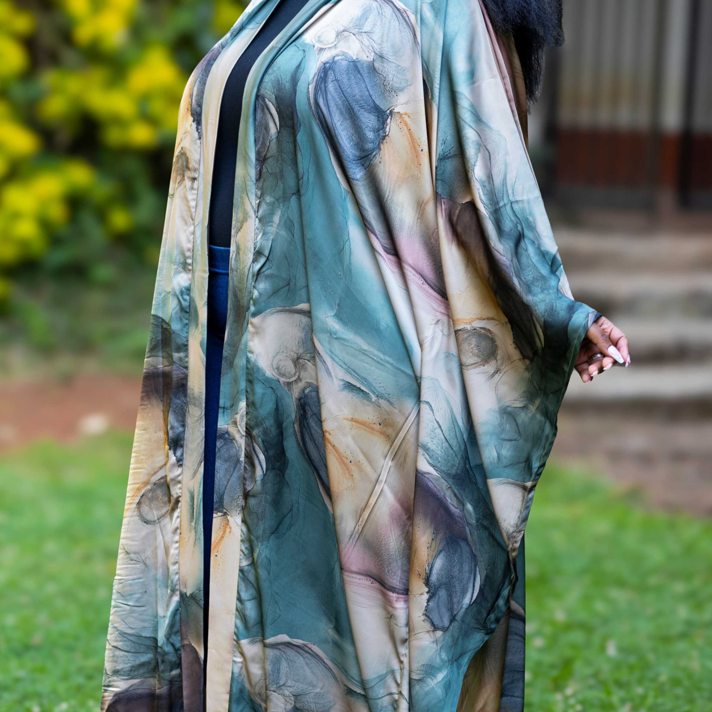 Maji African Kimono - Fluid Print Loungewear Robe