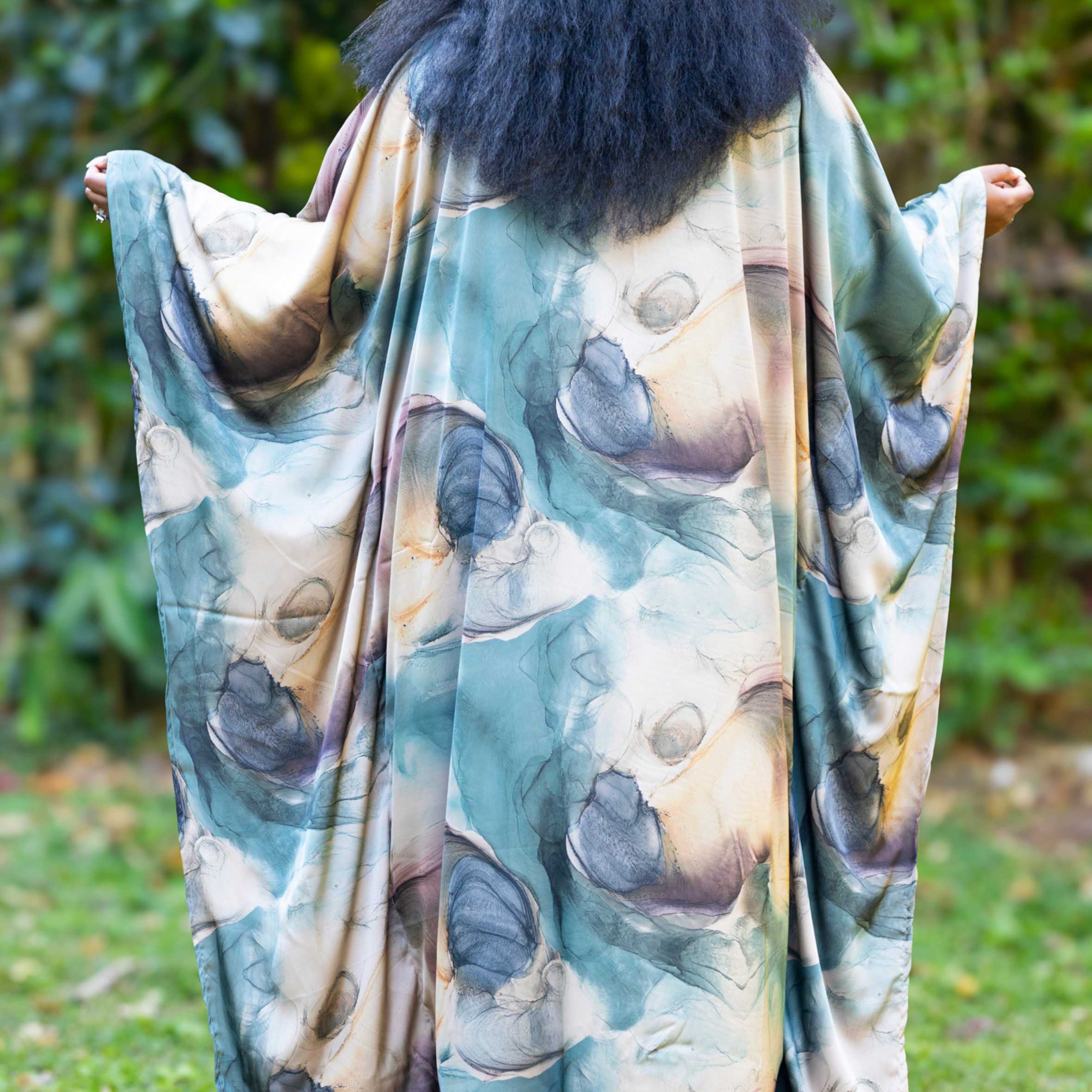 Maji African Kimono - Fluid Print Loungewear Robe