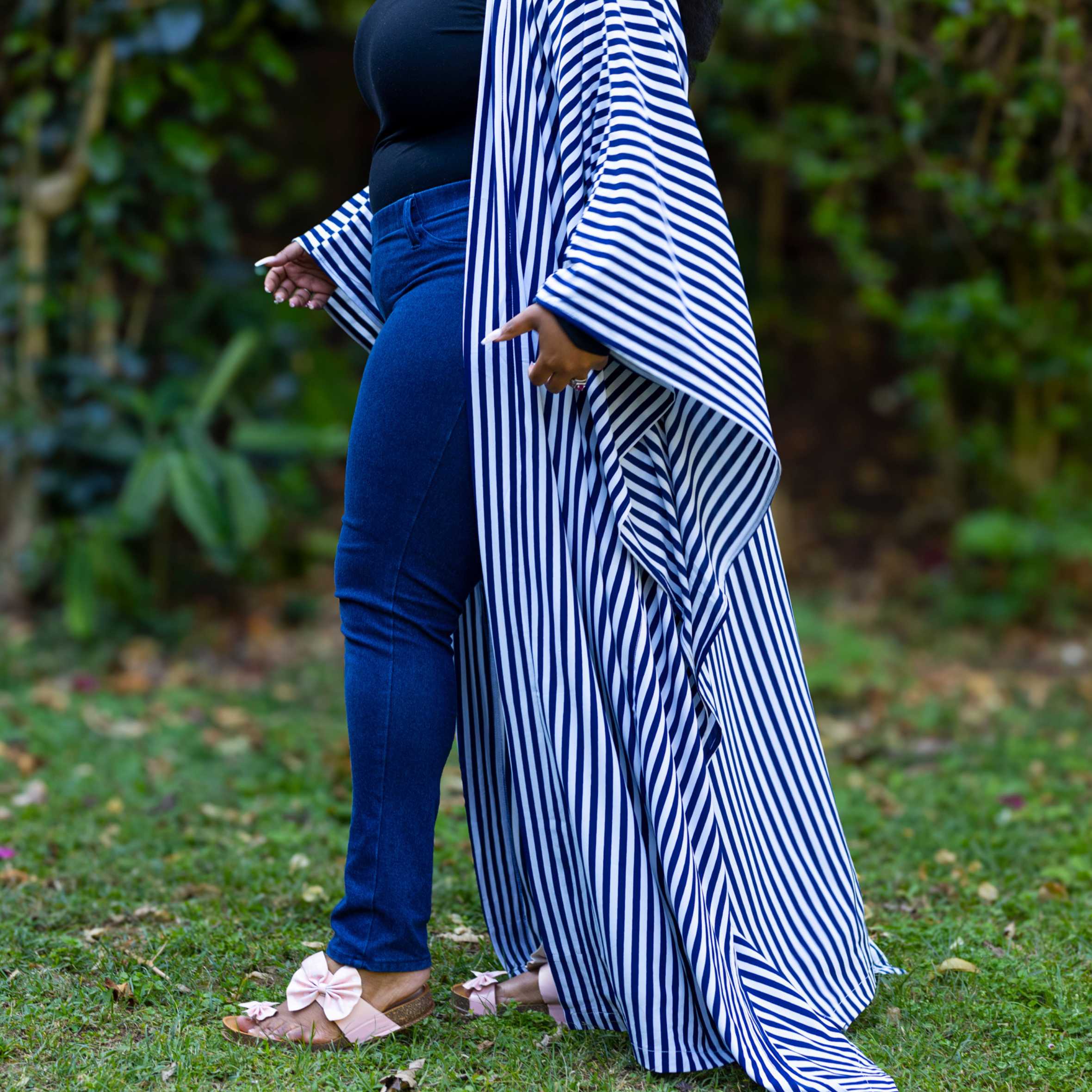 Bahari African Kimono - Bold Striped Loungewear Robe