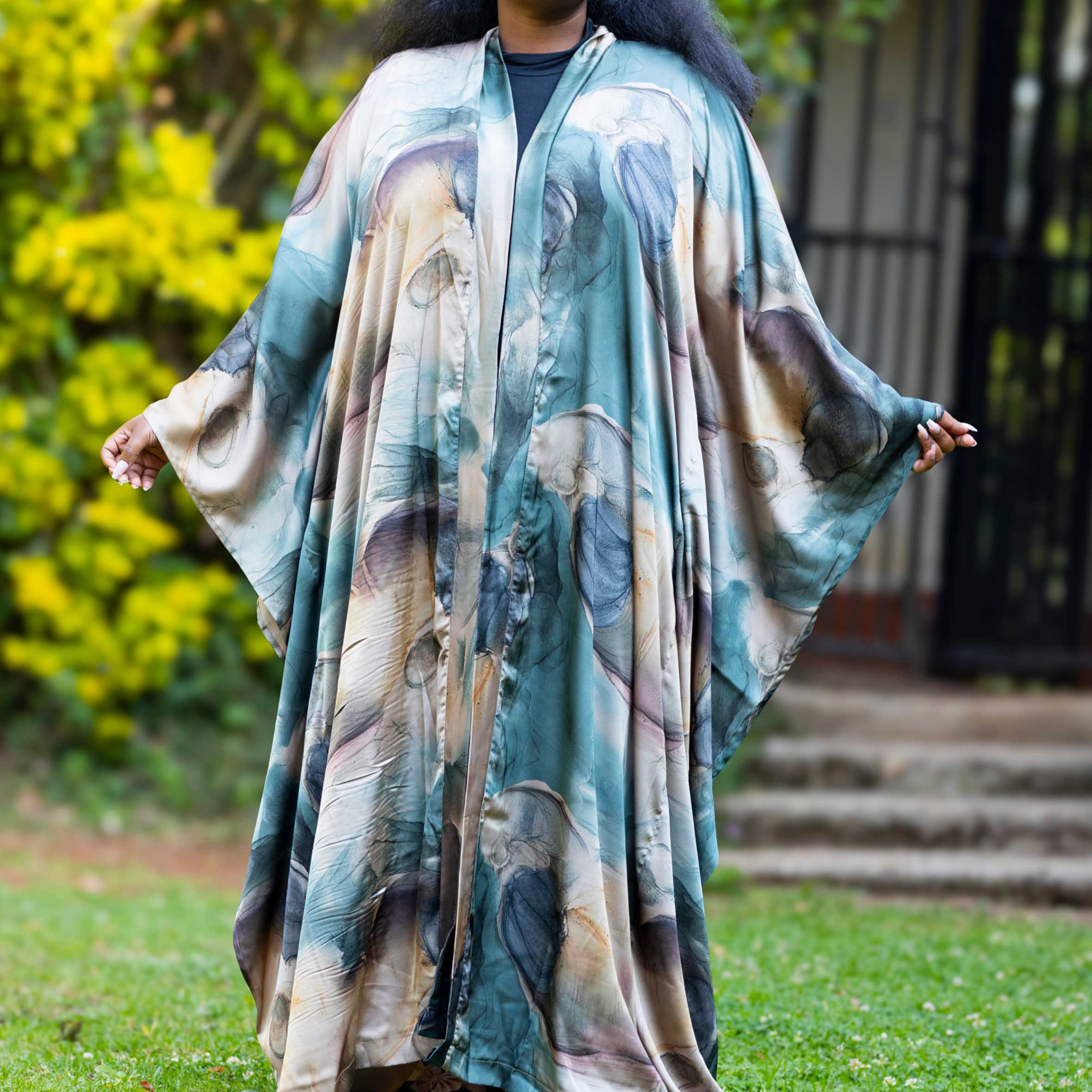 Maji African Kimono - Fluid Print Loungewear Robe