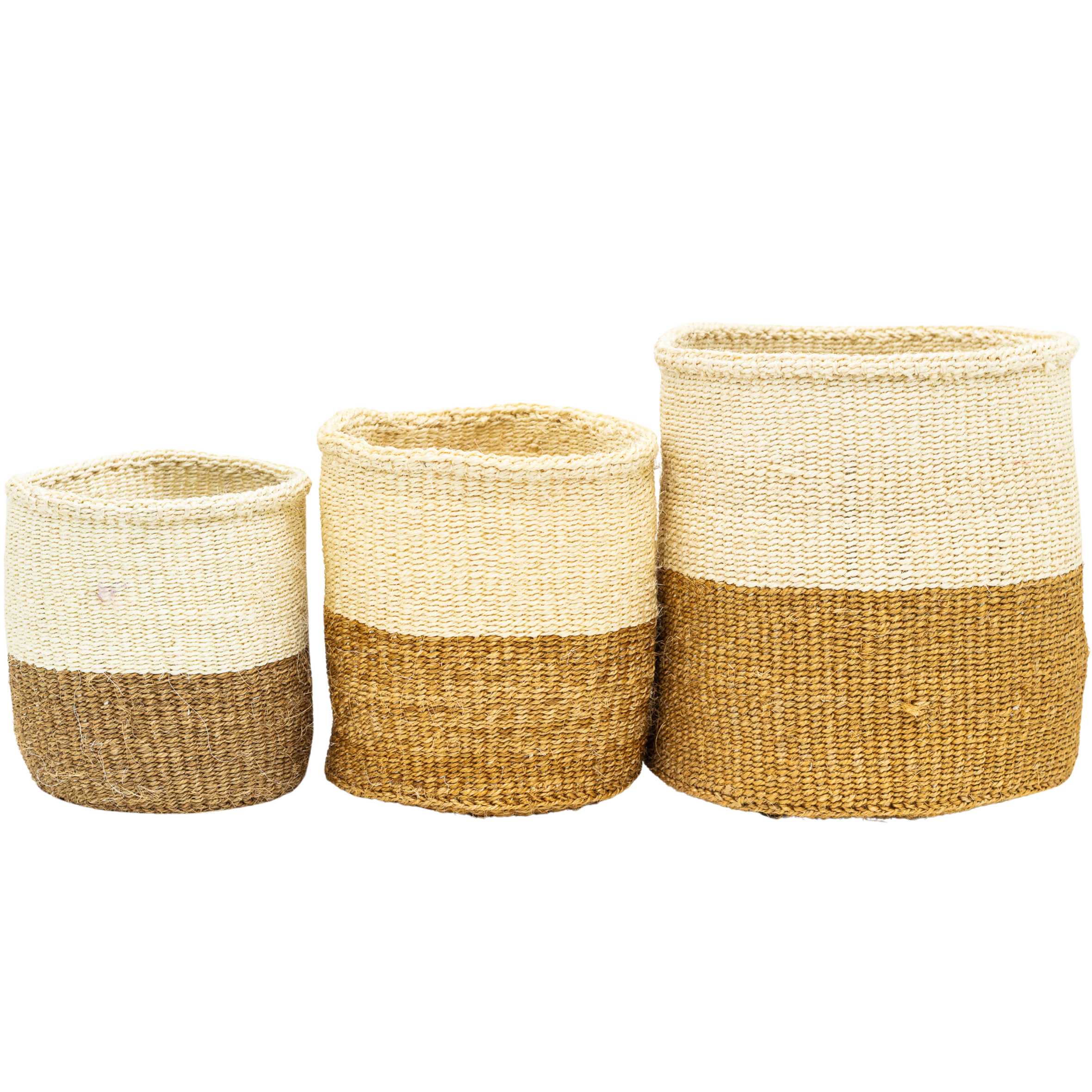 Sisal Planter Baskets - 3 Piece Handwoven Plant Pot Set